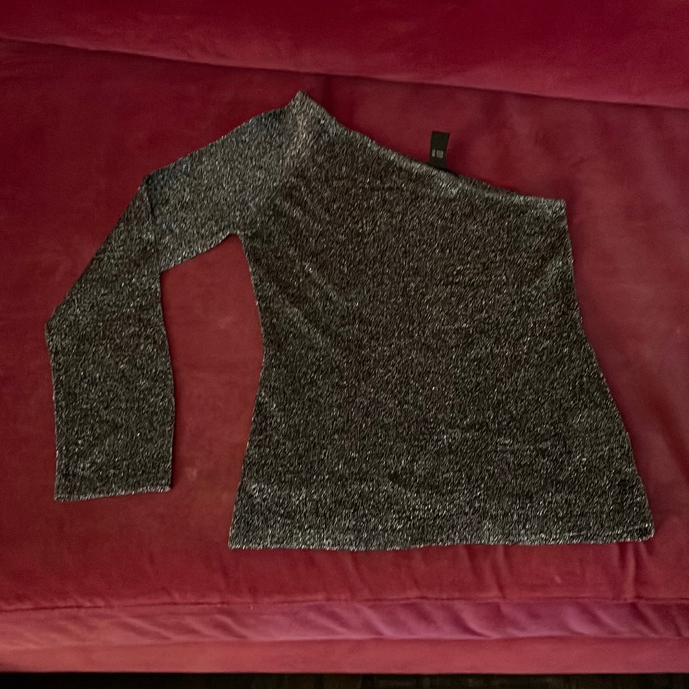 Club Monaco One Sleeve Sparkly top